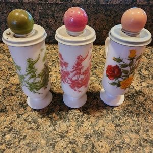 Vintage Avon Milk Glass Demi Cup With Lid, Set of 3